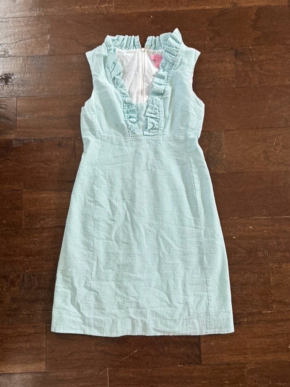 Lilly Pulitzer Adeline Ruffle Neck Shift Dress size 2-like new. - Picture 3 of 9